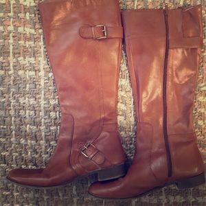 Nine West cognac knew hi boots